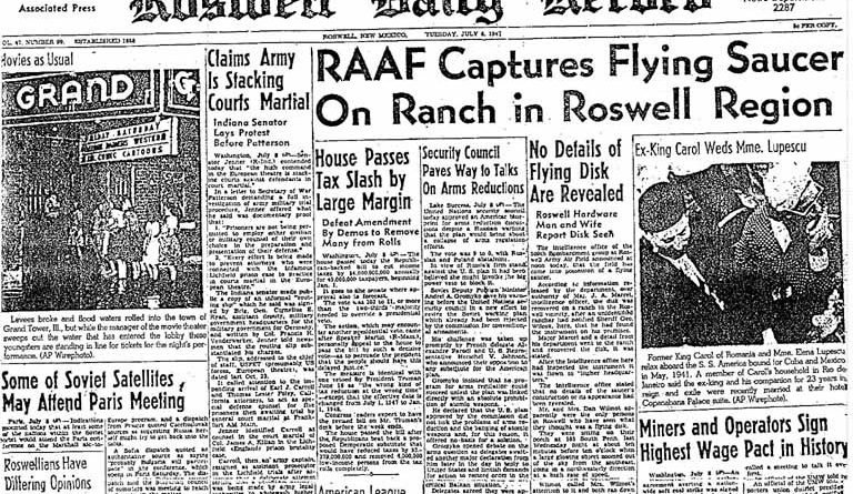 Roswell crash.