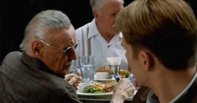 Captain America gets advice from Stan Lee.
