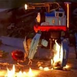 Evil Thomas The Tank Engine robot (with flame thrower). Evil Thomas The Tank Engine robot (with flame thrower).