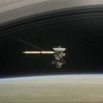 Cassini on final orbit around Saturn. Cassini on final orbit around Saturn.