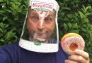 Repurpose a Krispy Kreme Doughnuts Box into a COVID face shield (MODS of delight).