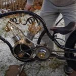 Steampunk air-powered motorcycle (video). Steampunk air-powered motorcycle (video).