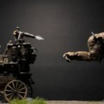 Steampunk stage coach versus the bison monster (model-making tutorial). Steampunk stage coach versus the bison monster (model-making tutorial).