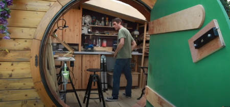 The British Ikea worker who constructed a £2000 hobbit hole in his back garden (video).